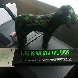 Victorias secret pink pelotonia headband and dog